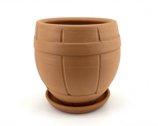Naturel Toprak Saksı 18X19-Fıçı