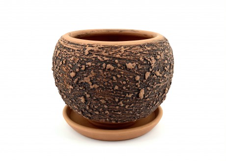 Oksitli Toprak Saksı 16X15-Küre Oksitli